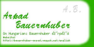 arpad bauernhuber business card